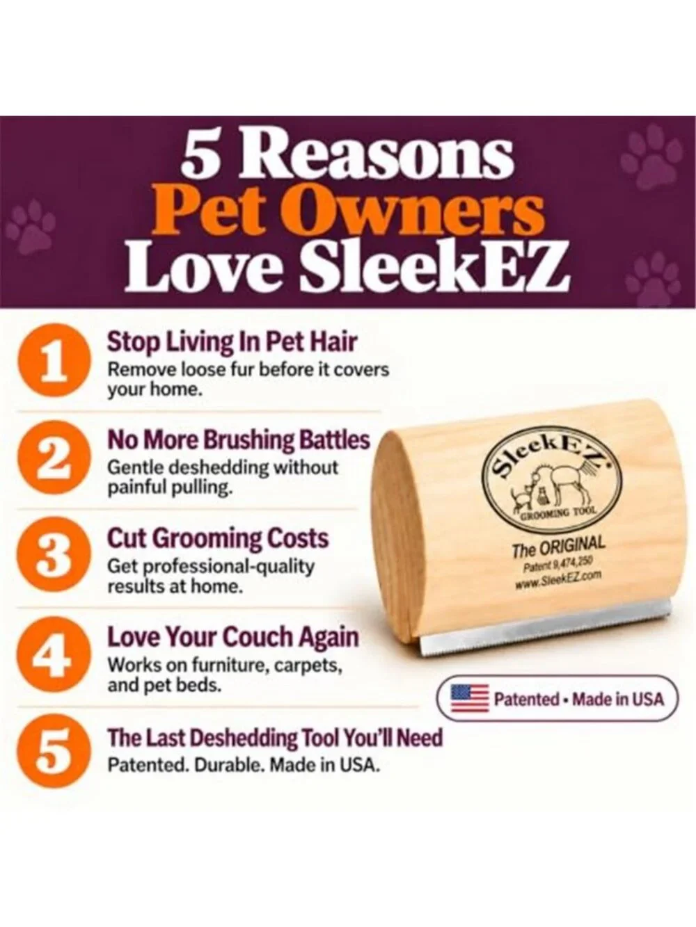 Dog Brush for Shedding | Patented Deshedding Dog Brush | Pet Hair - F2